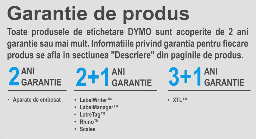 Garantia Produselor Dymo Romania la Sanco Grup